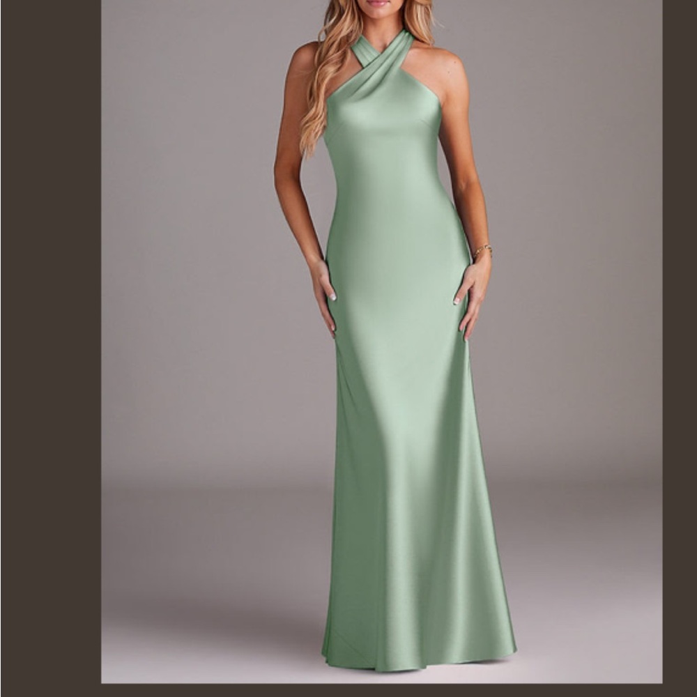 Azazie Sage Green Maxi Dress